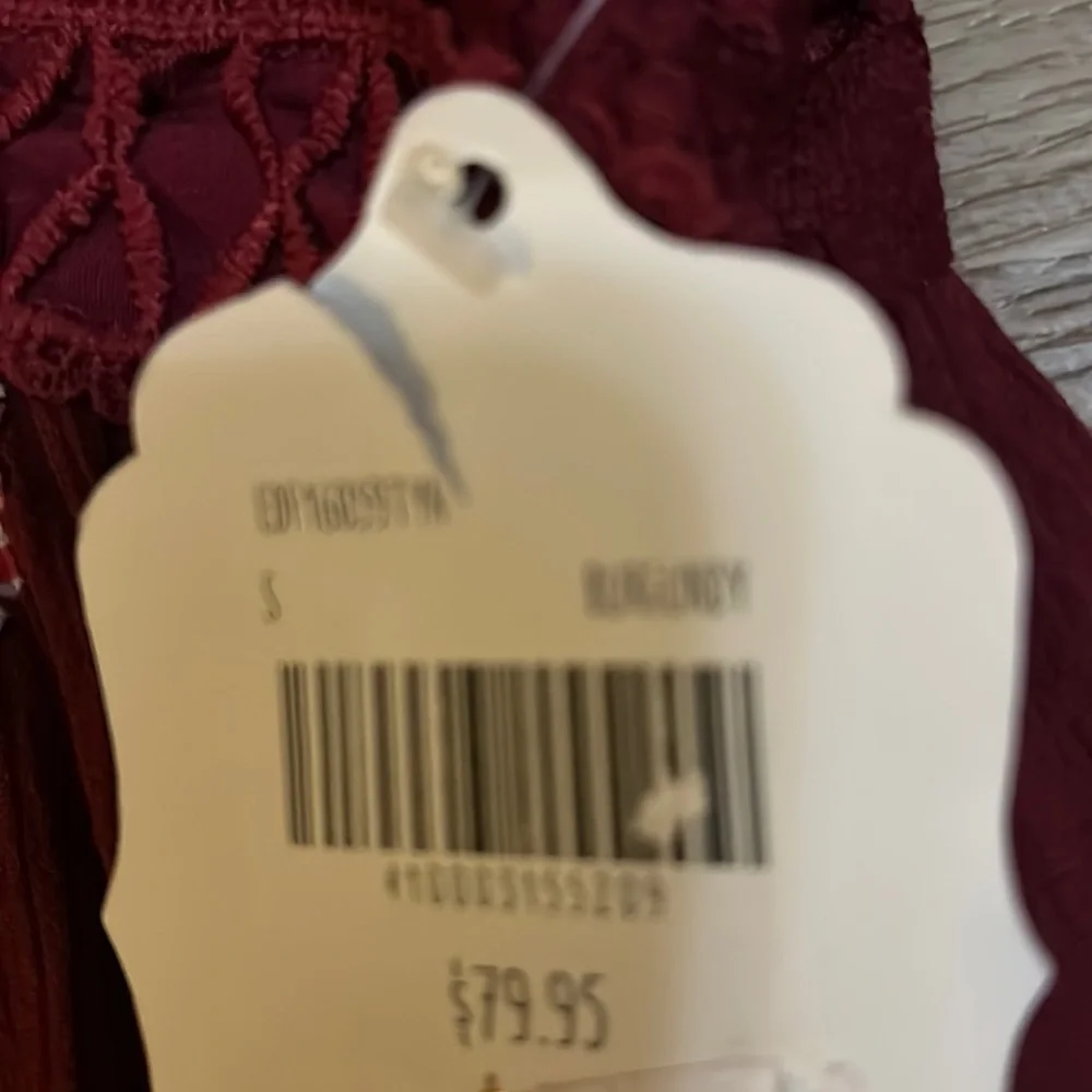 NWT ALTAR’D STATE burgundy floral boho mini dress. Size XS. - Picture 3 of 4